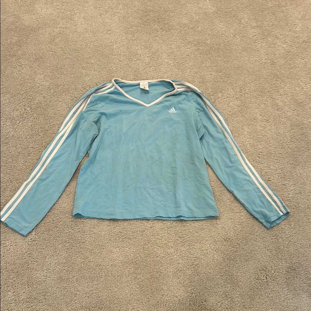 Adidas Women’s Vintage Athletic Blue Long Sleeve Shirt
